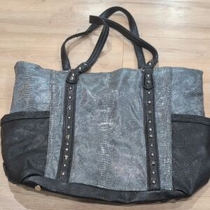 Stylish Black and Silver Women's Tote Bag Jennifer Lopez